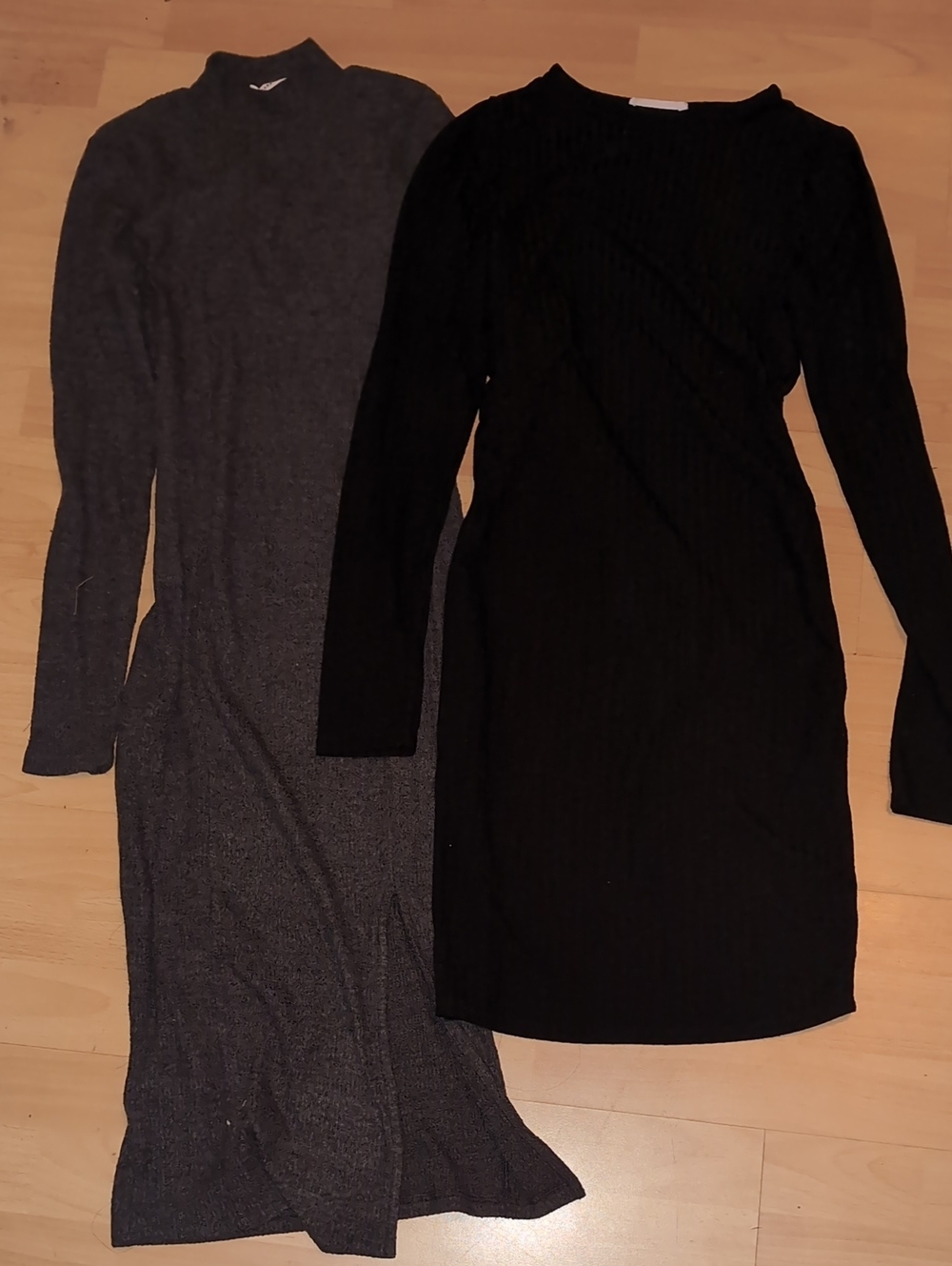 Two Bodycon Sweater Long-Sleeve Dress - Midi Length